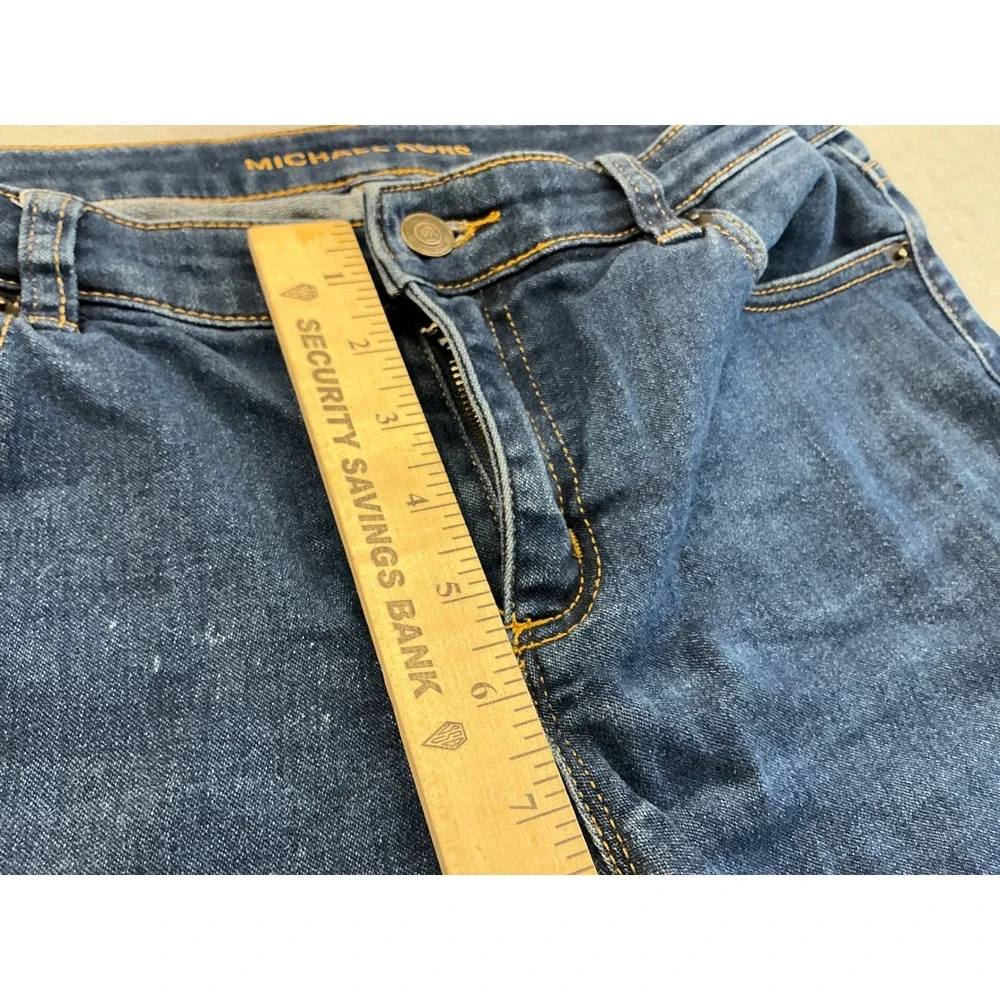 Michael Kors Denim Shorts Dark‎ Wash Gold Logo Size 6 Casual Summer Classic